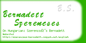 bernadett szerencses business card